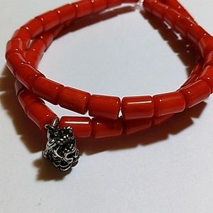 NWT  Red Bamboo Coral Stretch Bracelet.